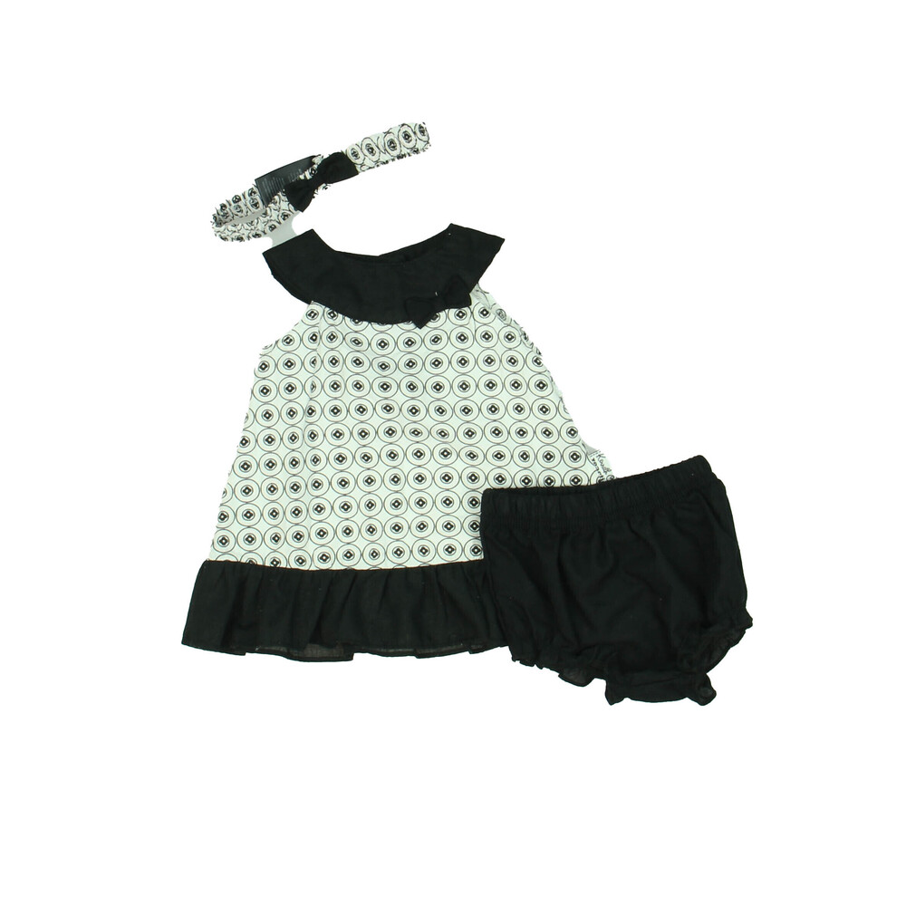 Kenneth Cole Girls Black | White Dress size: 0-3 Months